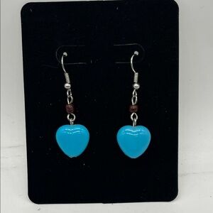 Earrings wire Turquoise hearts 💙🩵